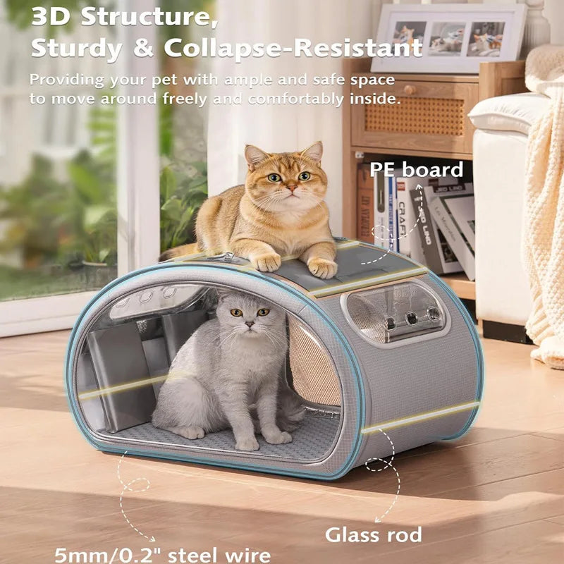 Custom Cat Carrier with Cooling Mat for Small Dogs Cats Outdoor Cat Bed with Insulation and 6 Ice Packs Cooling for Cat and Dog