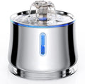 Automatic 2.5L Stainless Steel Pet Water Fountain Portable Rounded Cat Drinking Fountain with Water Level Window