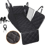Extended Dog Car Seat Cover for Back Seat Extra Larger with Safety Belt Hard Bottom Car Back Seat Extender Dogs Fit for All Cars