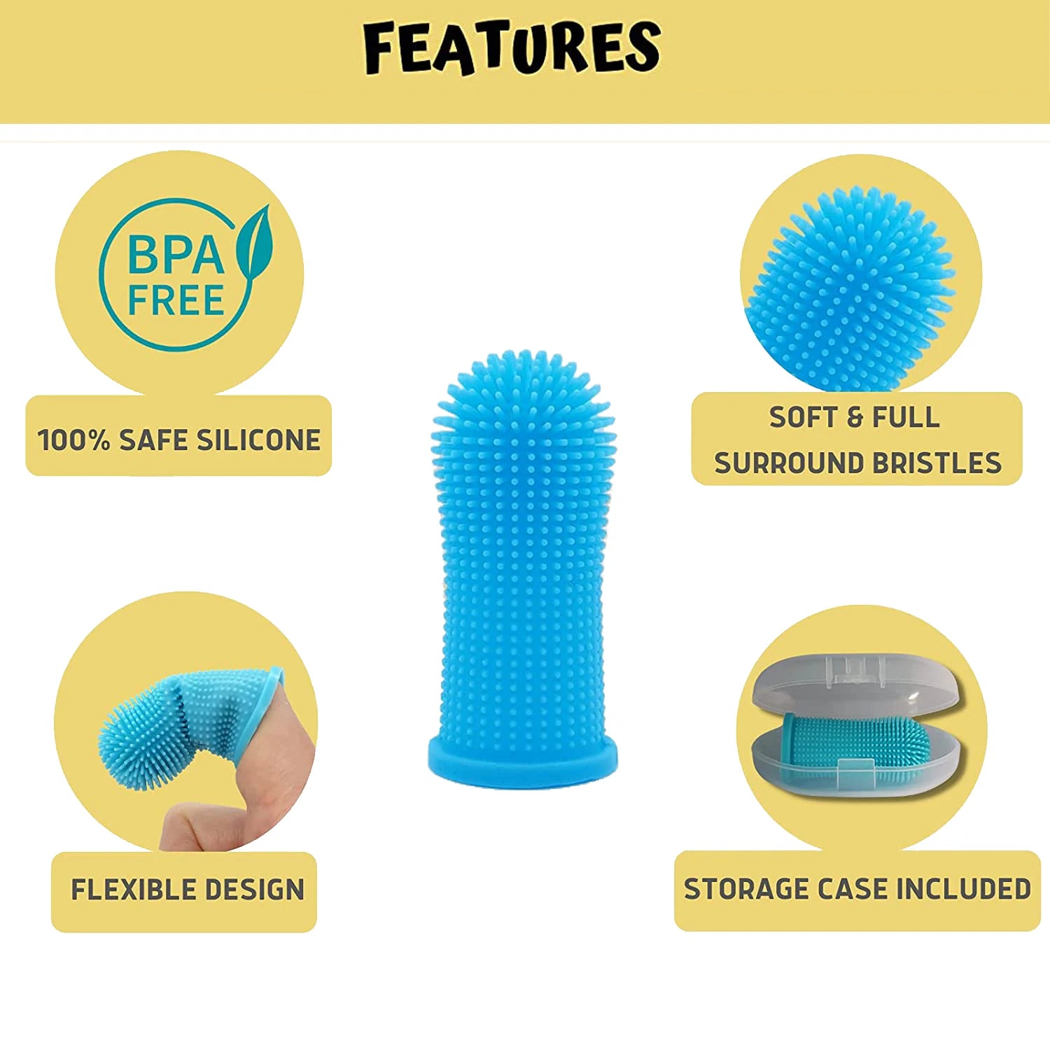 Pet Finger Brush Soft Dog Toothbrush Teeth Cleaning Tools Bad Breath Care Non-toxic Silicone Dog Brush Teeth Set Dog Products