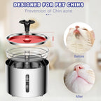 84oz/2.5L Stainless Steel Automatic Cat Water Fountain Auto Power-off Fountain with LED Light Non-slip Mat Pet Water Dispenser