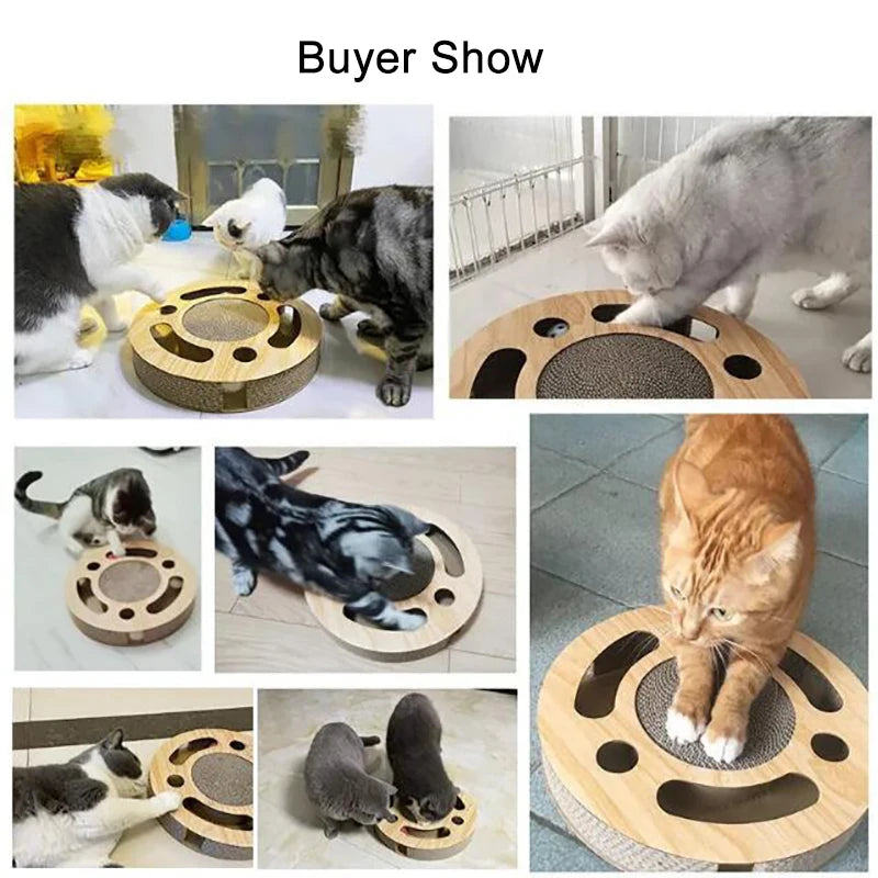 Pet Cat Scratcher Interactive Cat Toys Kitten Scratching Cardboard with Balls Catnip Supply Pet Supplies Toy Cat Products