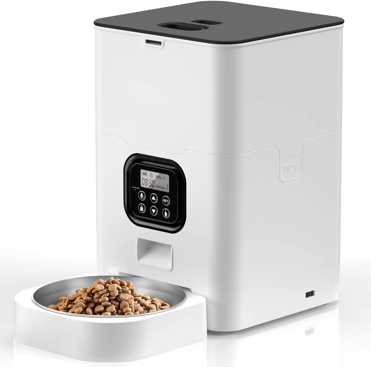 4L Automatic Dog Feeders Timed Button/APP Control Smart Pet Feeder for Cat Dogs with Voice Recorder Dog Dry Food Dispenser