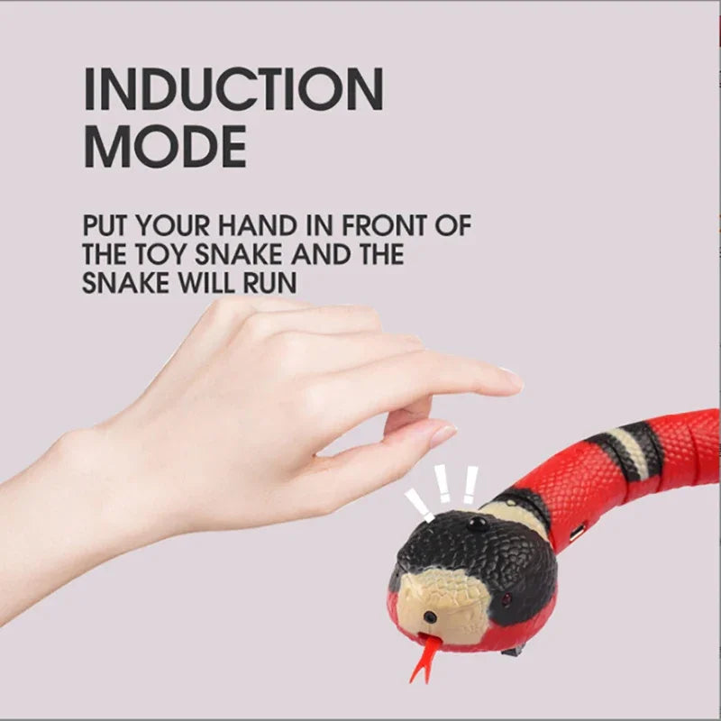 Automatic Cat Toys Interactive Smart Sensing Snake Tease Toys for Cats USB Charging Cat Accessories Game Play Toys