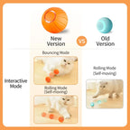 Smart LED Self-Moving Cat Toys Automatic Jumping Cat Ball Interactive Rolling Ball for Cats and Dogs Made of Durable Silicone