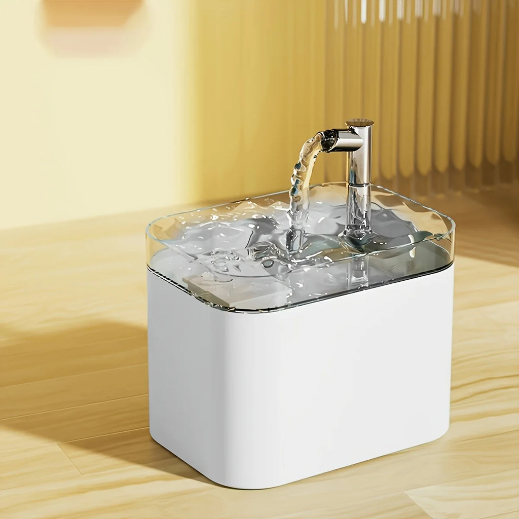 1.5L Modern Solid Plastic Automatic Cat Water Fountain with Continuous Flow Self-Filling Smart Pet Water Dispenser