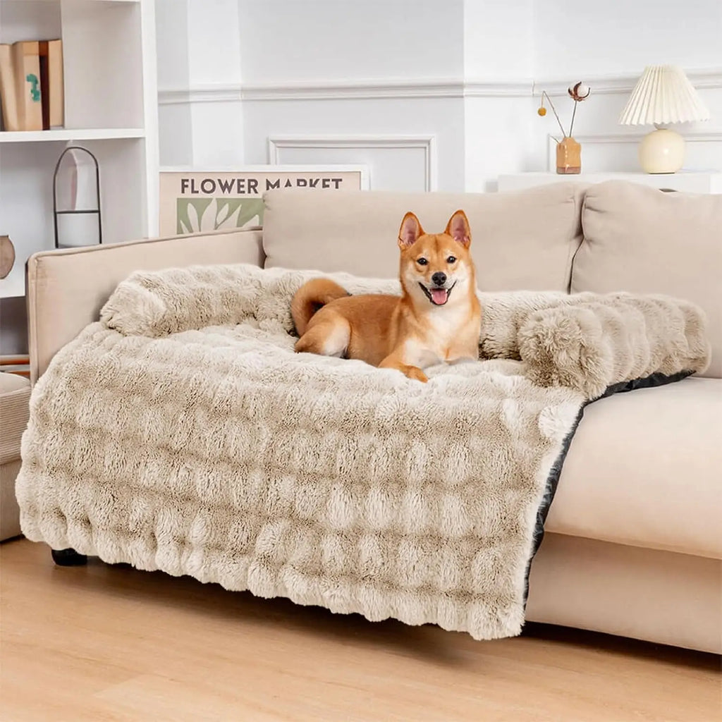 Eco-Friendly Calming Dog Bed Mat for Sofa Protector Removable Washable Cover Anti-Slip Summer Use Large/Medium/Small Dogs & Cats