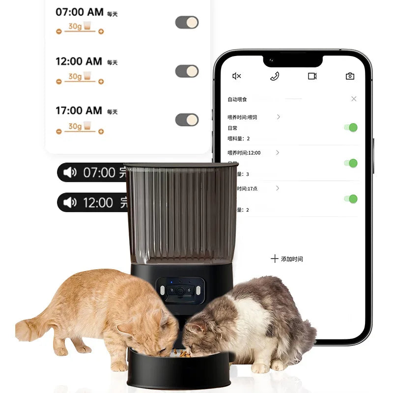 OEM 5L Smart Cat Feeder With Camera 5G Tuya APP Control Automatic Dog Feeding Machine Automatic Pet Feeder