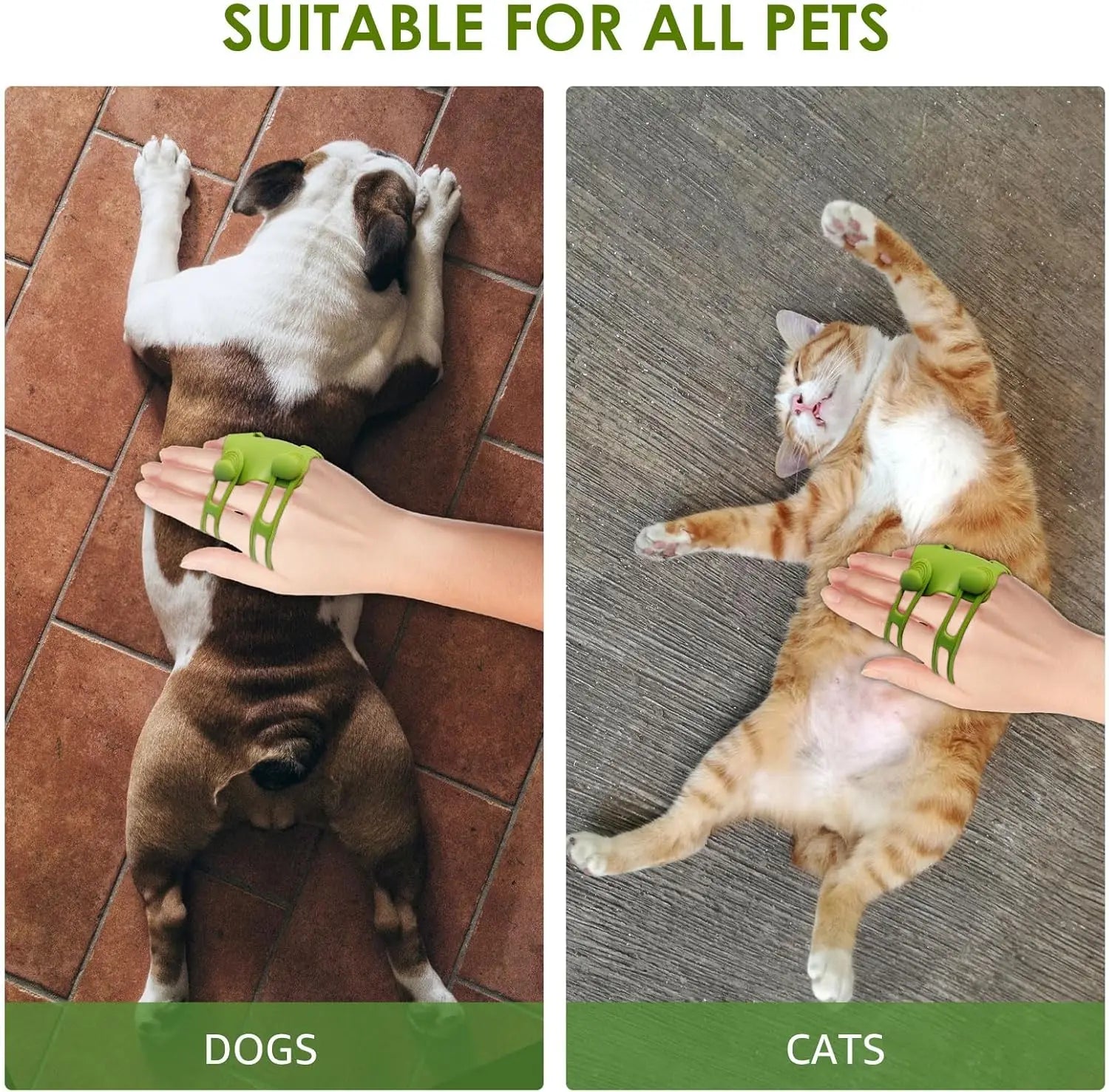 Portable and Foldable Cat Tickling Silicone Comb Pet Brush Adjustable Strap Flexible Pet Massage Brush for Dog and Cat