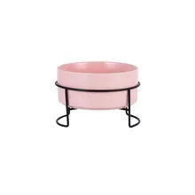 Ceramic Dog Bowls Set Stainless Steel Pet Feeder with Holder Double Bowls for Cats and Small Dogs