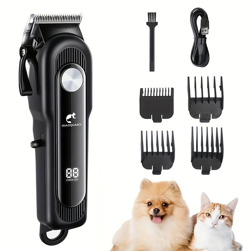 Rechargeable Cordless Pet Grooming Kit Low Noise Dog & Cat Clippers for Home Use Stainless Steel for All Fur Types