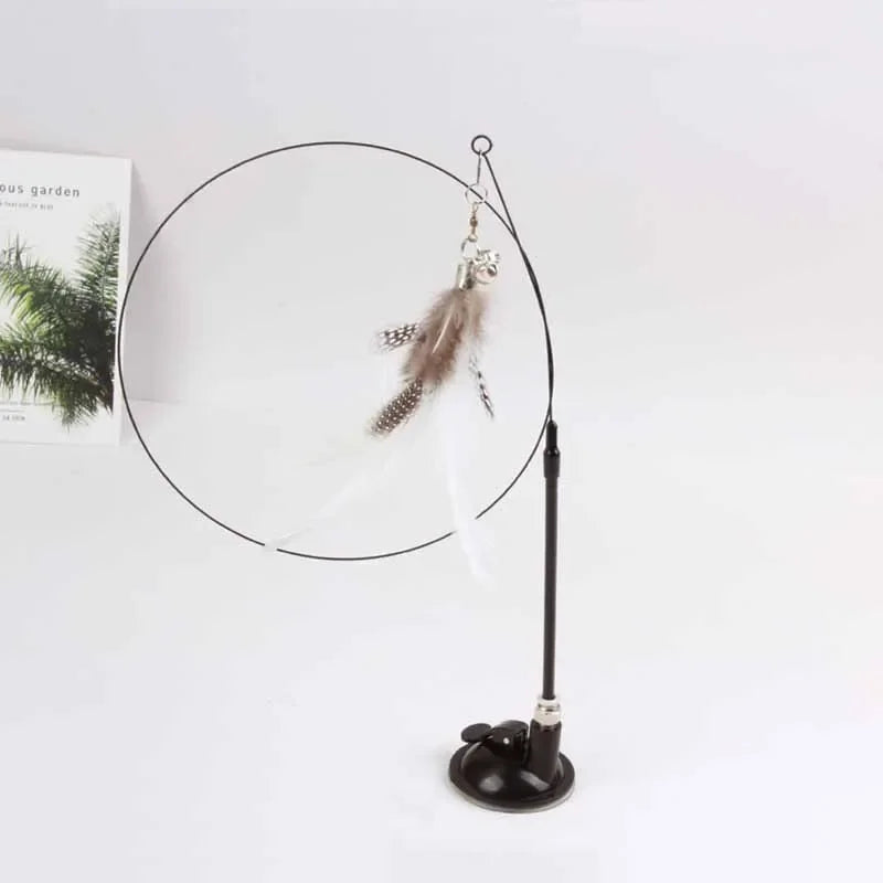 Funny Cat Toy Feather With Bell Sucker Cat Stick Toy Kitten Play Interactive Detachable Teaser Dog Training Toys Cat Supplies