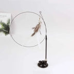 Funny Cat Toy Feather With Bell Sucker Cat Stick Toy Kitten Play Interactive Detachable Teaser Dog Training Toys Cat Supplies