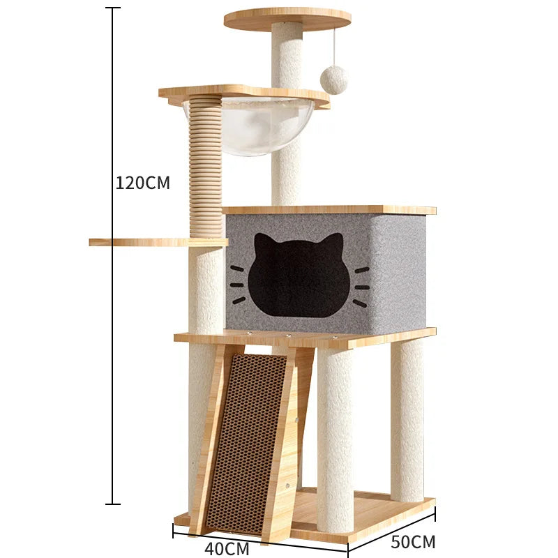 Cat Tree Multi-Level Tower Cat Scratching Post Kitten Toy Cozy Condo Climb Furniture Climbing Tower Toy Cat Products