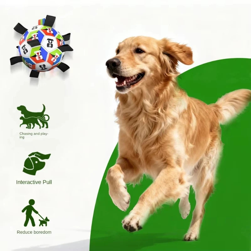 Interactive Dog Toys Dog Soccer Ball to Keep Them Busy Durable Dog Balls with Straps for Small/Medium/Large Dogs Ball