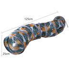 Print Cat Tunnel Tube Collapsible Foldable Cat Kitten Rabbit Play Tunnel Toys Training Interactive Funny Pet Supplies 2/3/4 Ways