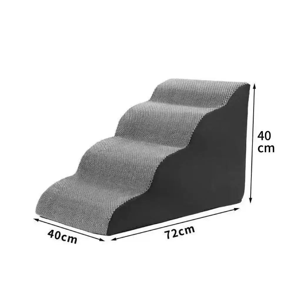 Custom Pet Stairs for Small Dogs and Cats Comfortable Curved Design with Waterproof Cover High-Density Foam Steps for Bed Sofa