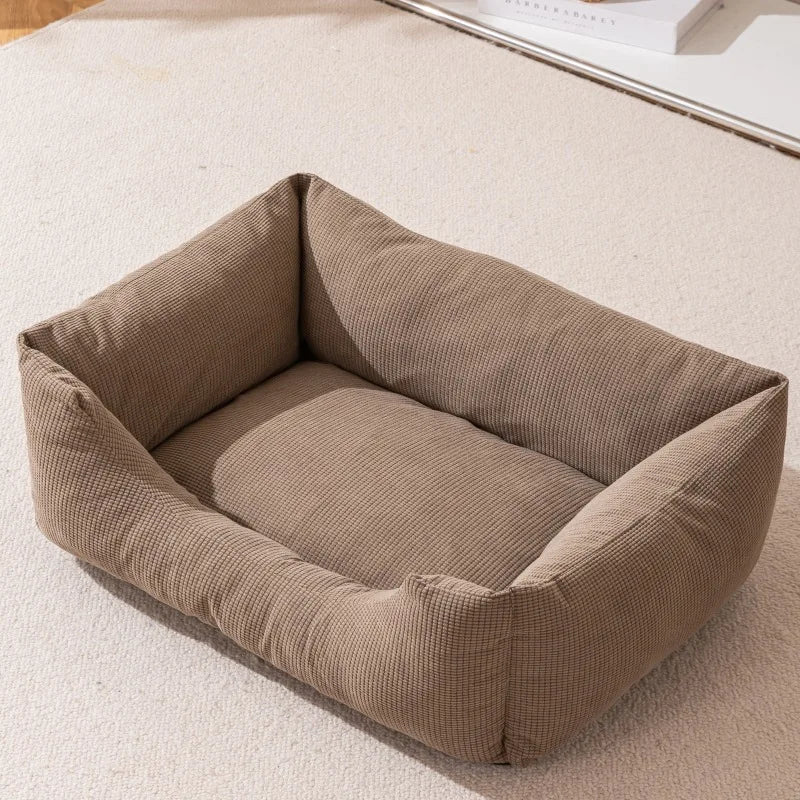 Wholesale Corduroy Removable and Washable Four Season Pet Beds Cat Bed in Stock Deep Sleep for Small Dog Bed Dog Sofa