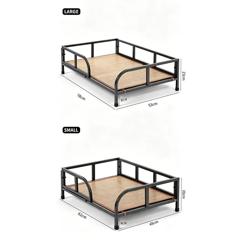 Large Carbon Steel Dog Bed Off-The-Ground Moisture-Proof with Removable Washable Feature Universal Camp Pet Bed for Summer