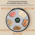 1.3L Automatic Pet Feeder Dog Food Dispenser with Programmable Timer 5-Meals Automatic Dog Feeder for Medium Large Cats Dogs