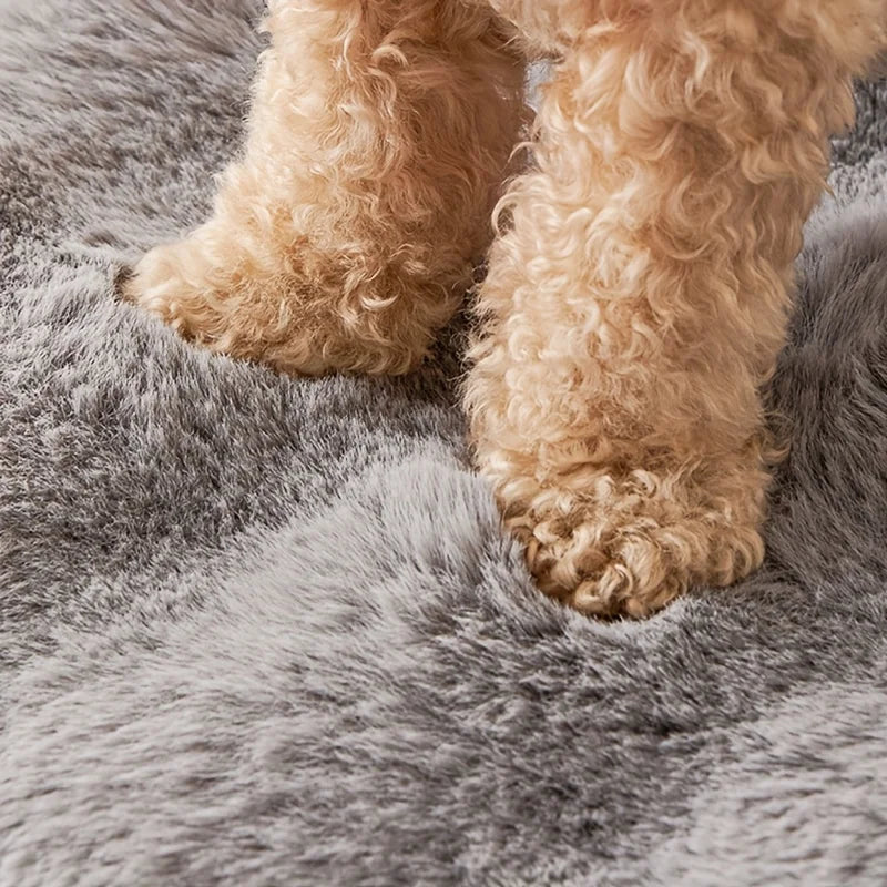 Custom Winter Comfortable Pet Dog Bubble Imitation Rabbit Fur Pet Bed Thickened Warm Anti-Slip Soft Pet Pad Cat Bed Dog Bed