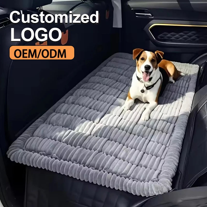 Large Modern Car Dog Seat Cushion Non-Slip Thickened Fabric Pet Bed Ergonomic Design Machine Washable All Seasons Car Seat Cover