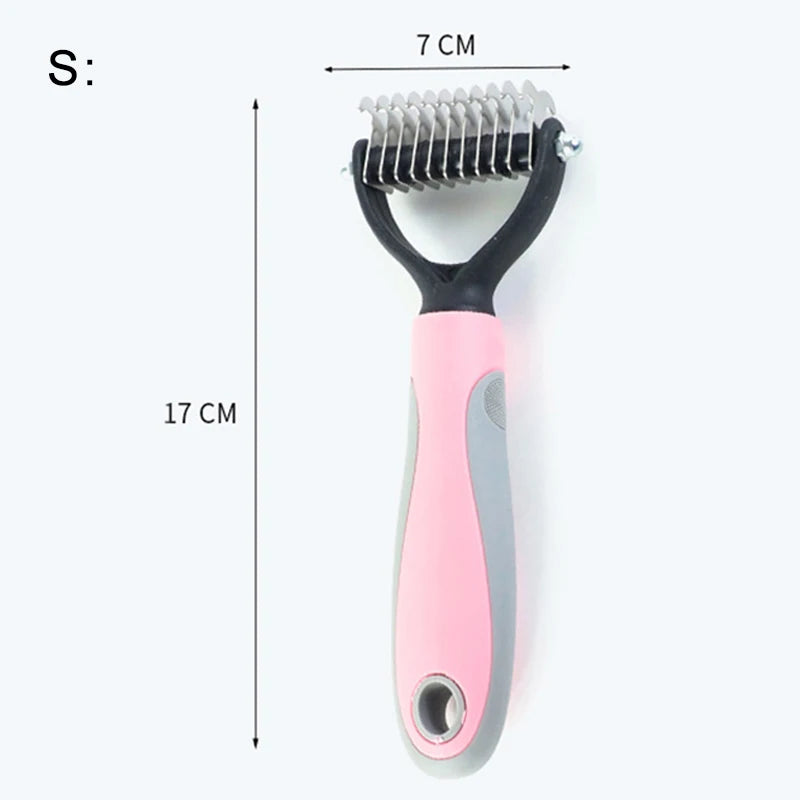 Pet Brush Fur Knot Cutter Dog Grooming Shedding Tools Pet Cat Hair Removal Comb Dog Brush Double Sided Pet Comb Dog Supplies