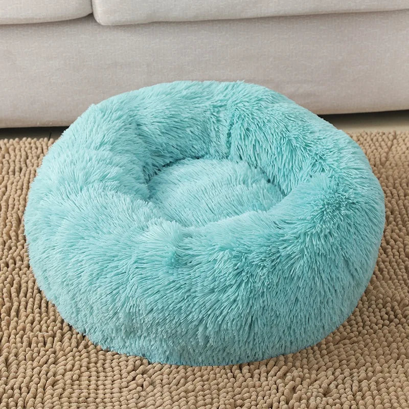 100CM Eco-Friendly Breathable Solid Plush Dog Bed with PP Cotton Material Round Design for Dogs