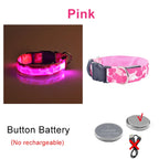 USB Rechargeable Dog Collar Light Luminous Flashing Glowing Bright Nylon Electronic Pet Reflective LED Dog Collar Night Safety