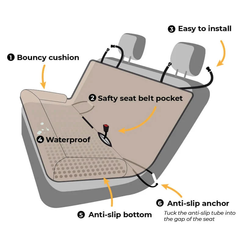 Chessboard Travel Bolster Dog Car Seat Luxury Dog Beds Pet Beds Pet Car Seat with Safety Buckle Car Seat Covers Customized LOGO
