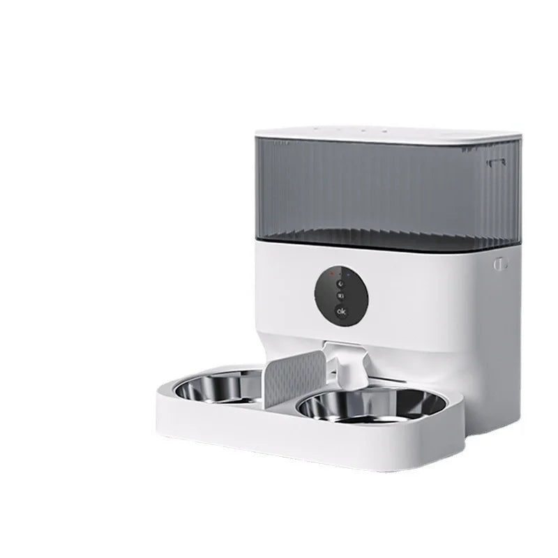 Electric Smart Automatic Pet Feeder with Double Bowl for Cats & Dogs