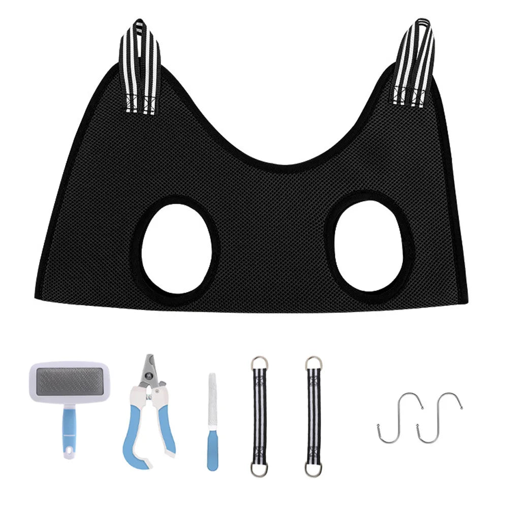 Pet Hammock Grooming Tools Cutting Nails Drying Hair 3D Air Mesh Cat Dog Pet Shop Accessories Pruning Set Comb Pet Nail Scissors