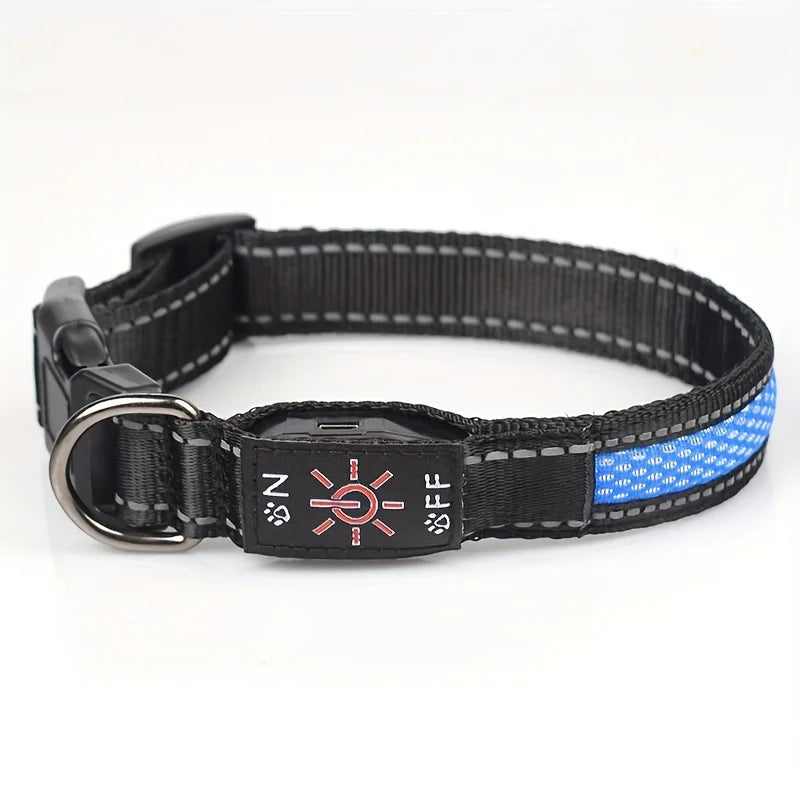 Waterproof LED Dog Collar Rechargeable Dog Light up Collar Keep Pet Safe at Night Walks Adjustable for Small Medium Large Dogs