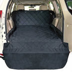 Custom Oxford Waterproof SUV Trunk Protection Mat & Rear Seat Cover with Plaid Pattern for Dogs