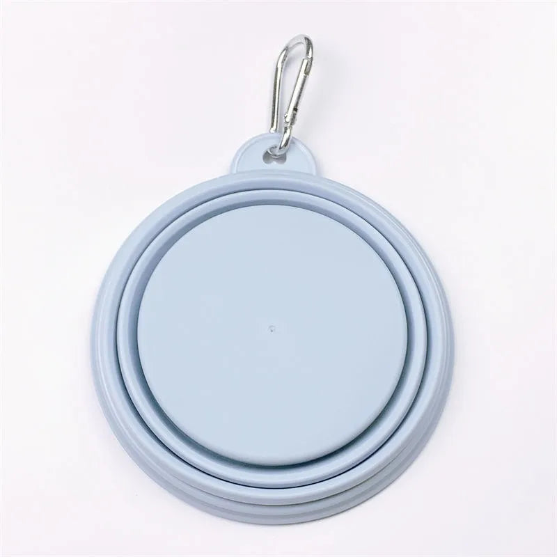 350ml Macaron Color Pet Portable Foldable Dog Bowl for Outdoor Travel Collapsible Dog Bowl Silicone Pet Drinking Water Bowls