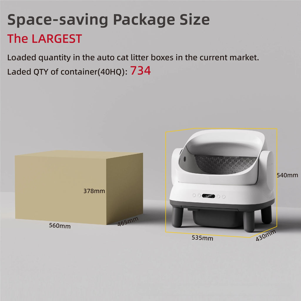 2026 New Petree Large Automatic Cat Litter Box Open Design Intelligent Self-Cleaning Cat Toilet Electric Deodorization Plastic
