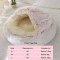 Comfortable Long Plush Cat Bed Round Pet House Cushion Winter Cat House Warm Kitty Basket Nest for Small Medium Cat 60cm