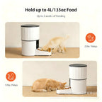 4L/135oz Automatic Pet Feeder for Cats Timed and Quantitative Intelligent Pet Food Dispenser WIFI Remote Control Feeding Machine