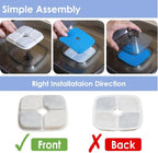 Replacement Filter Cartridge and Pre-filter Sponge for 2.4Gal / 9L Automatic Pet Fountain Filters