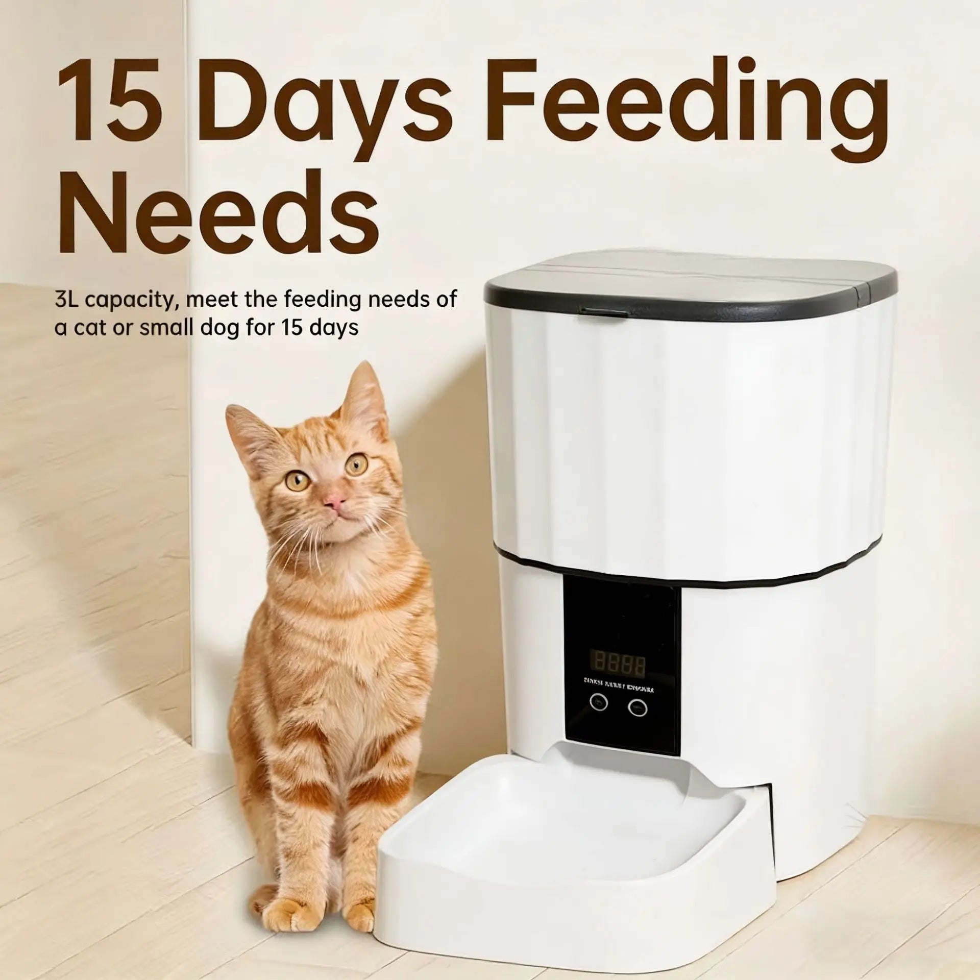 4L/135oz Automatic Pet Feeder for Cats Timed and Quantitative Intelligent Pet Food Dispenser WIFI Remote Control Feeding Machine