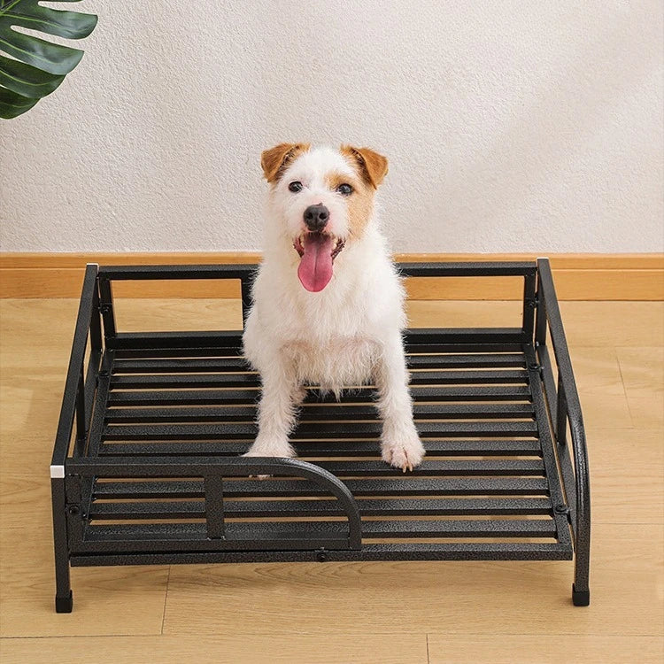 Large Carbon Steel Dog Bed Off-The-Ground Moisture-Proof with Removable Washable Feature Universal Camp Pet Bed for Summer