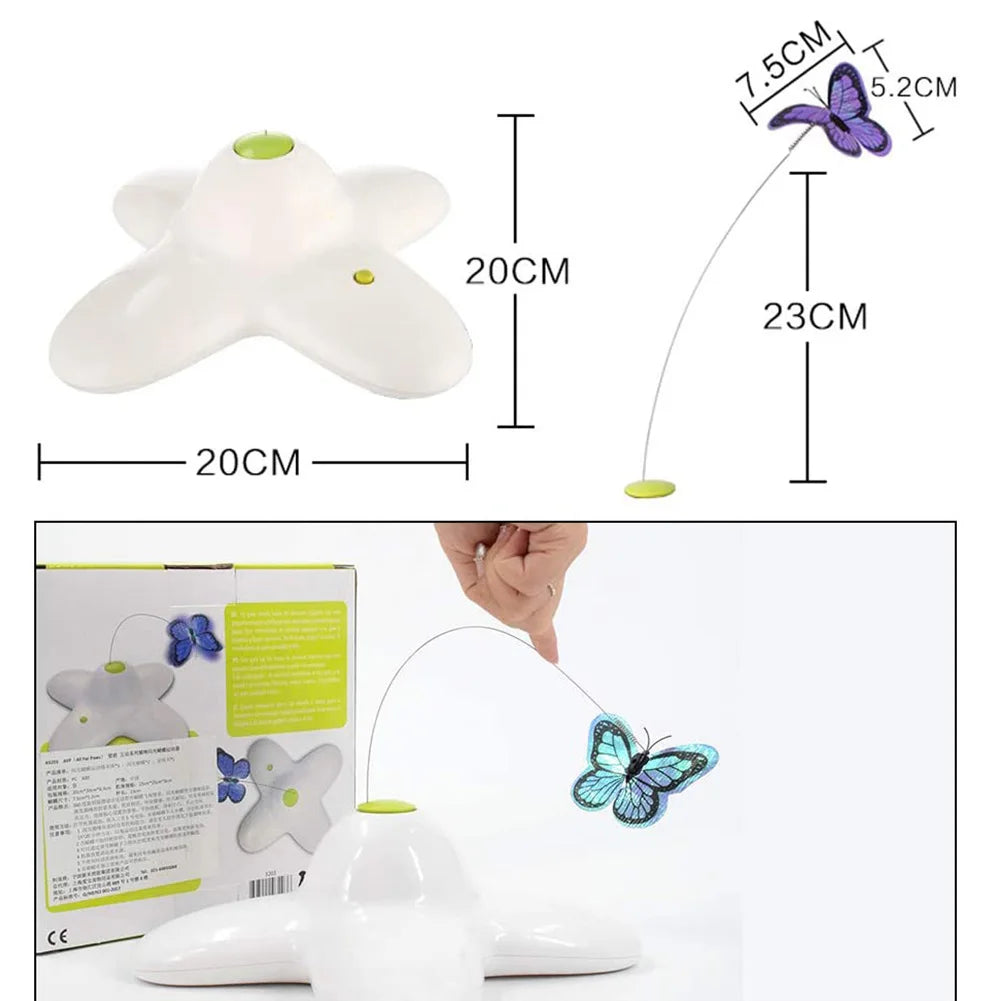 Automatic Cat Toys Motion Activated Butterfly Funny Toys Electronic Pet Cat Interactive Flutter Bug Puppy Toy Cat Accessories