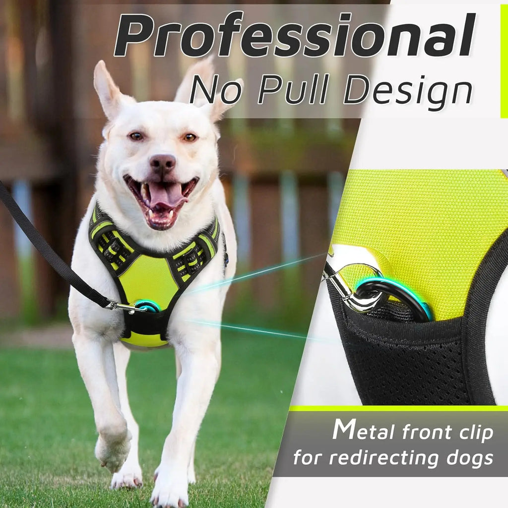 Dog Harness for Large Dogs No Pull Vest with Reflective Strip Control Handle Adjustable Comfortable for Easy Walking Pet Harness