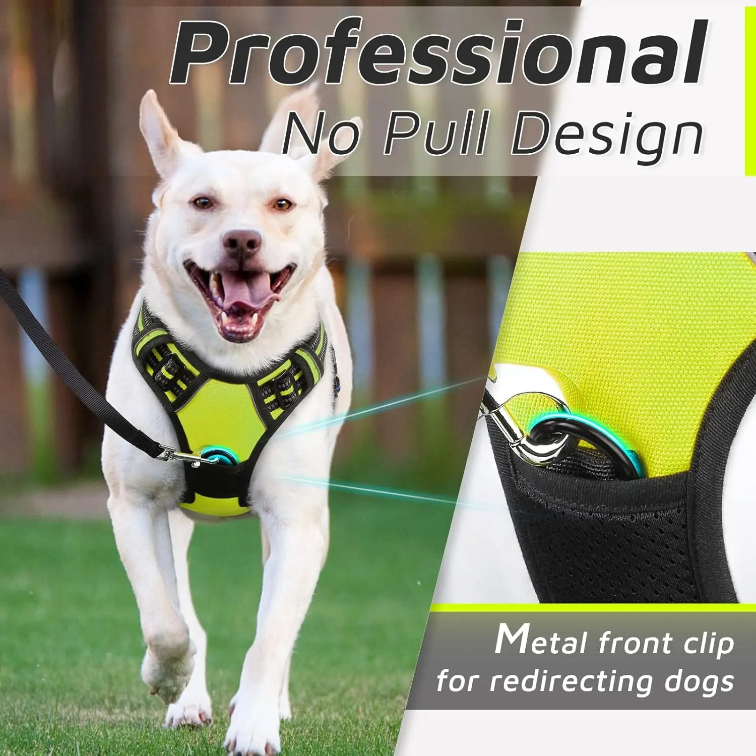 Dog Harness for Large Dogs No Pull Vest with Reflective Strip Control Handle Adjustable Comfortable for Easy Walking Pet Harness