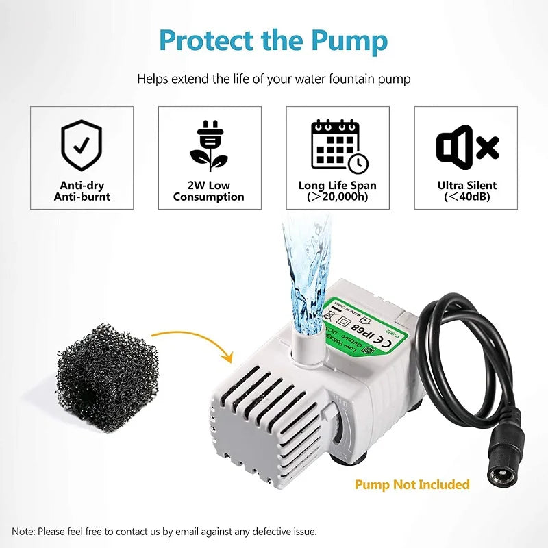 12 Pcs Replacement Carbon Filters Triple Filtration System for 2L/3L Stainless Steel Multi-Pet Dog Cat Water Fountains Filters