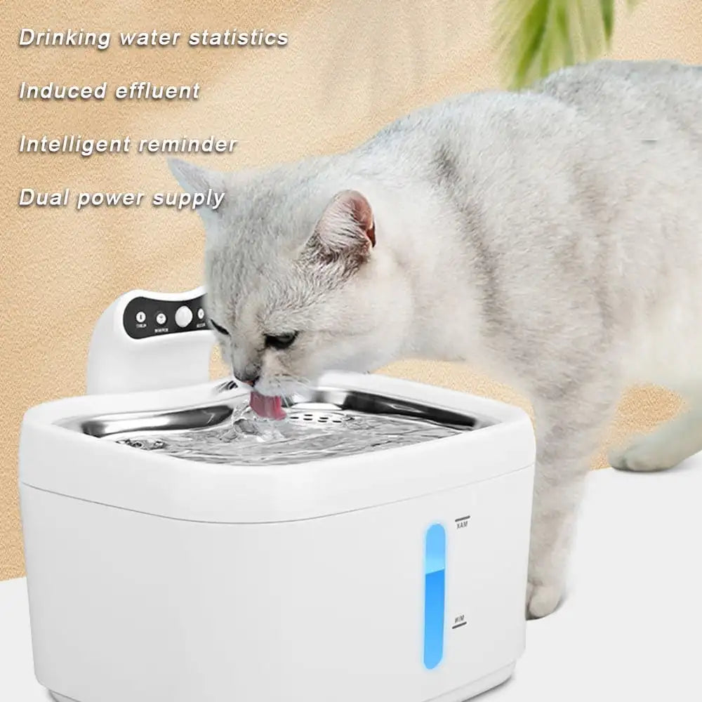 84oz/2.5L Pet Fountain Automatic Cat Water Fountain Dog Water Dispenser with Smart Pump for Cats Dogs Multiple Pets