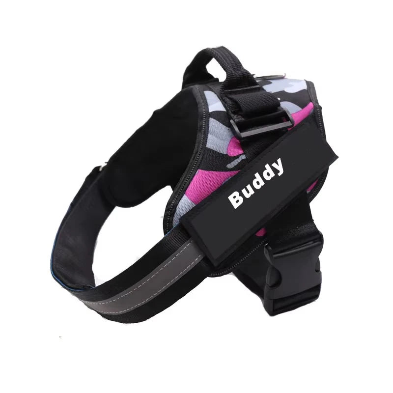 Custom Dog Harness Vest ID Patch Reflective Breathable Adjustable Pet Harness Designer Dog Harness Outdoor Dog Products