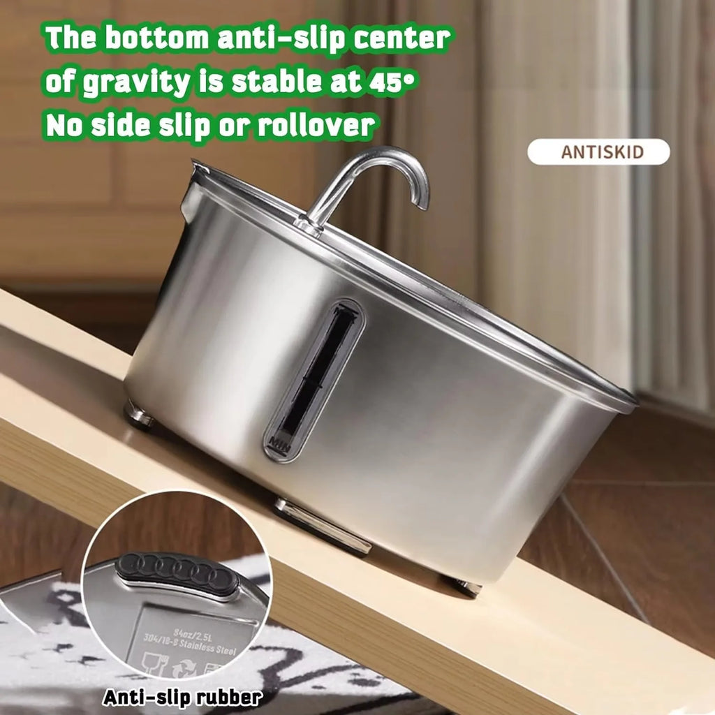 2.5L/84oz Cat Water Fountain Stainless Steel Automatic Intelligent Pet Water Dispenser for Cats Food Grade Cat Fountain
