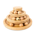 Interactive Cat Toy Rotary Table Solid Wood Pet Playing Stick Bell Baby Cat Automatic Cat Play Ball Pet Supplies