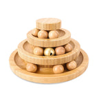 Interactive Cat Toy Rotary Table Solid Wood Pet Playing Stick Bell Baby Cat Automatic Cat Play Ball Pet Supplies
